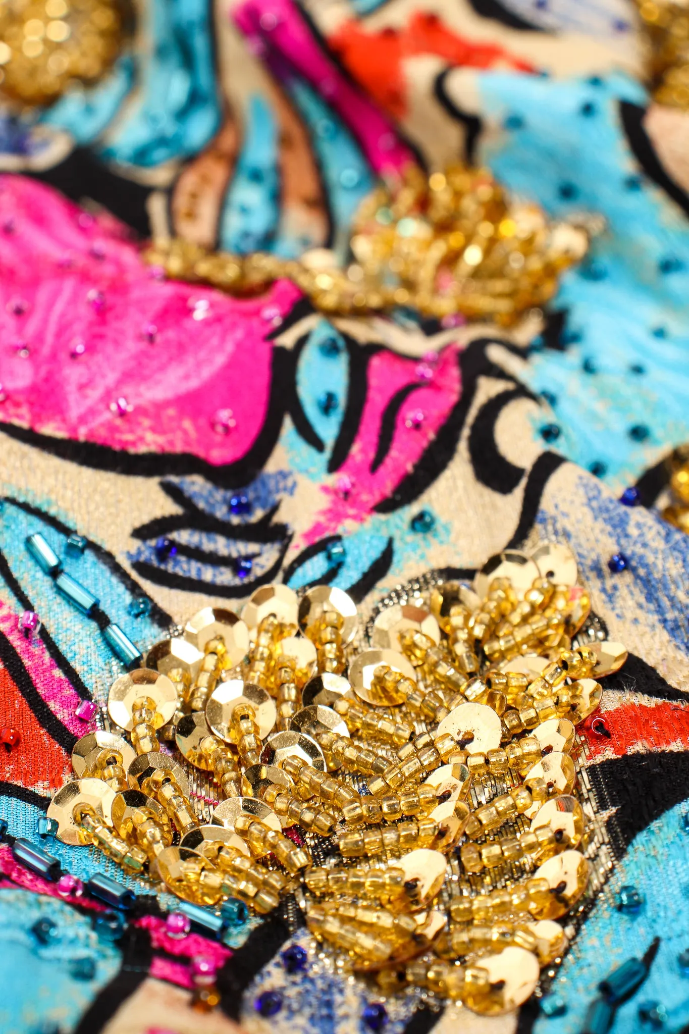 Tropical Beaded Silk Duster