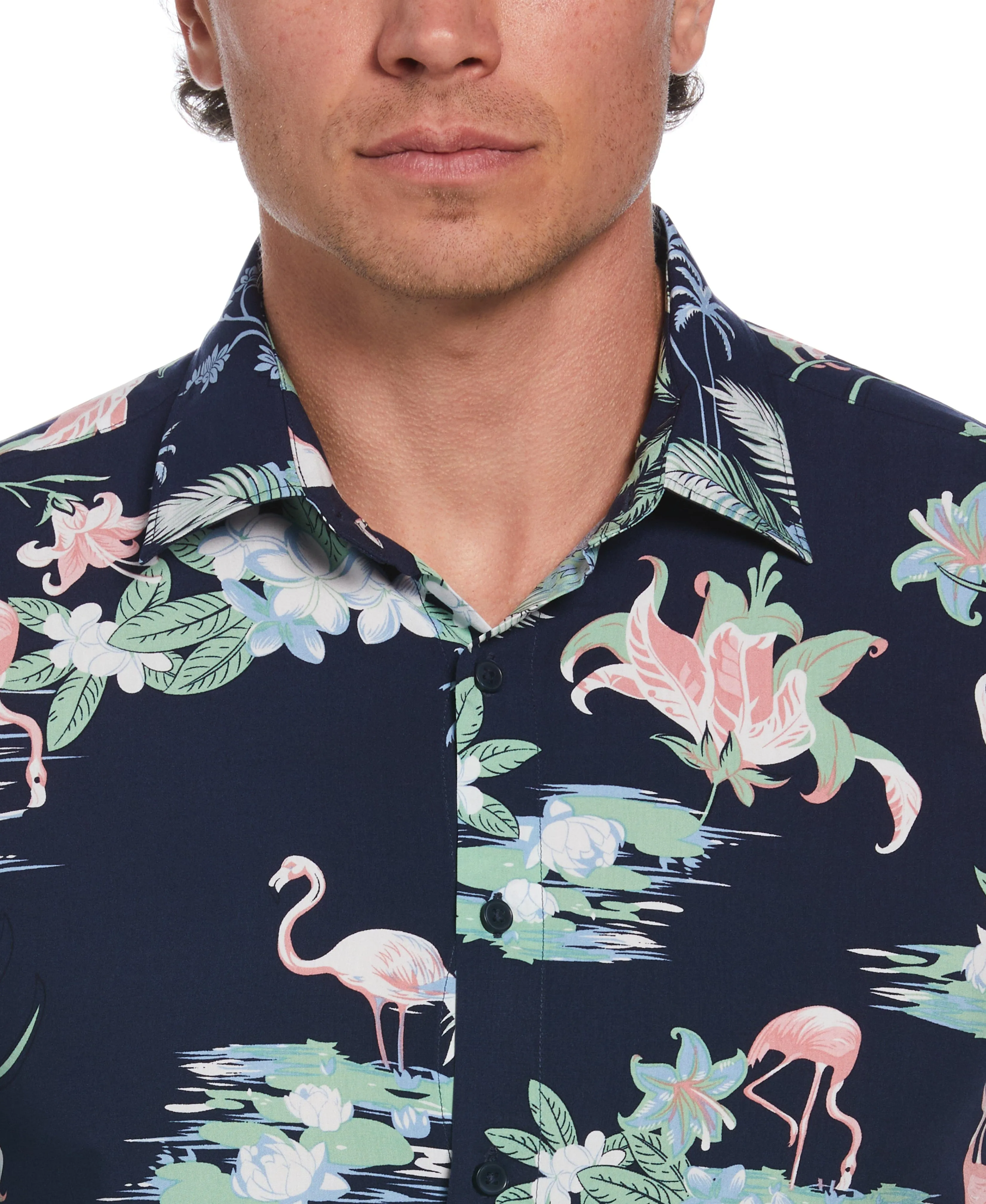 Tropical Flamingo Print Shirt