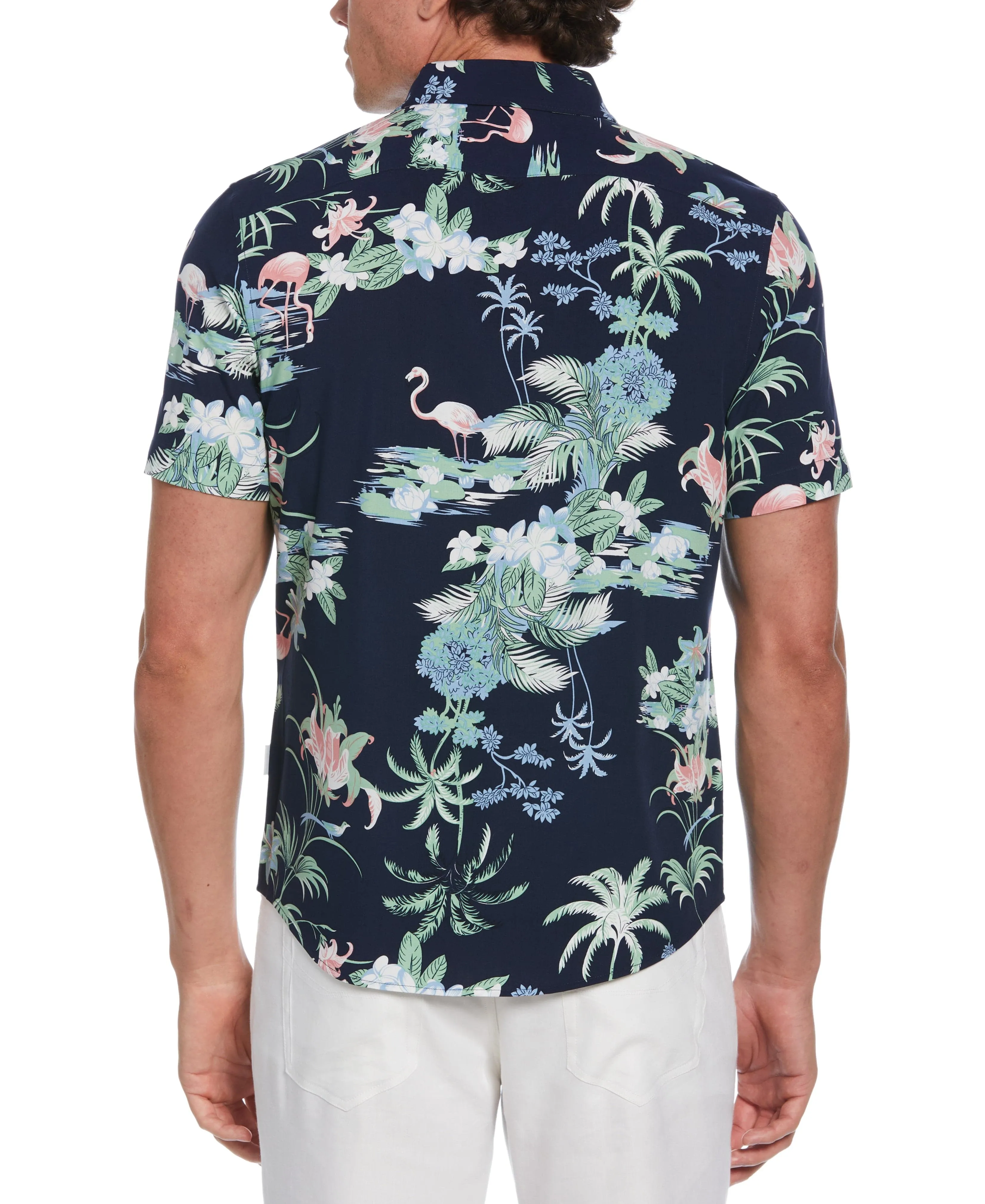 Tropical Flamingo Print Shirt
