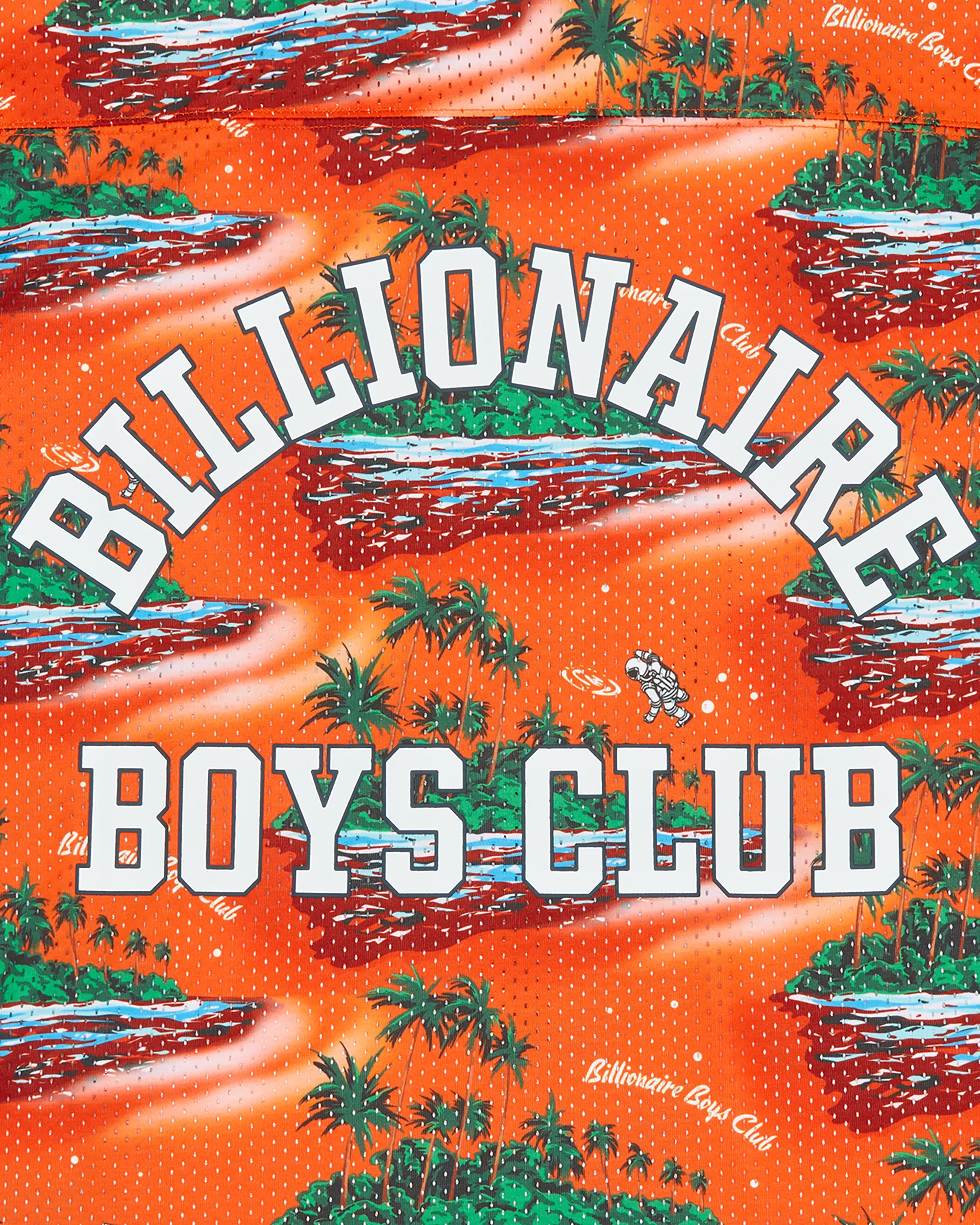 Tropical Island Print Football Top