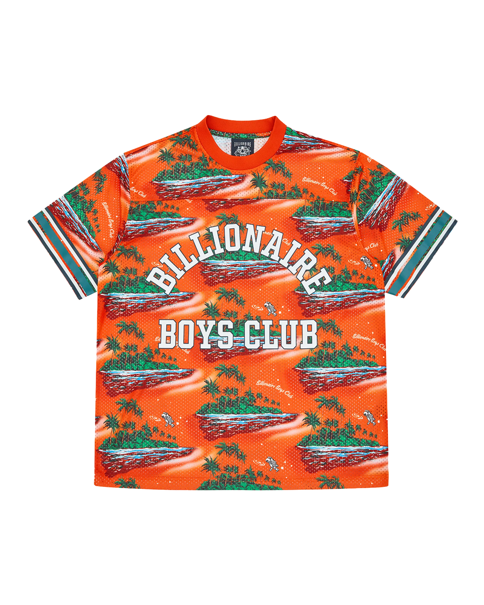 Tropical Island Print Football Top