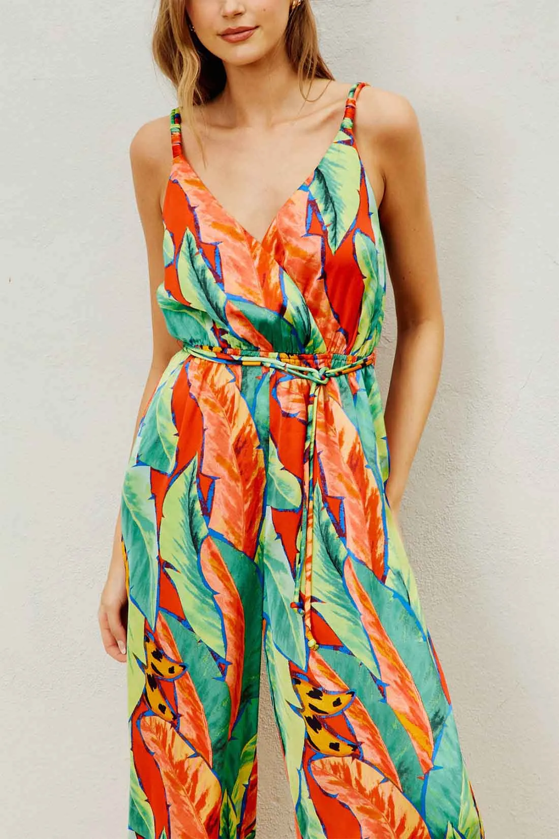 Tropical Print Jumpsuit