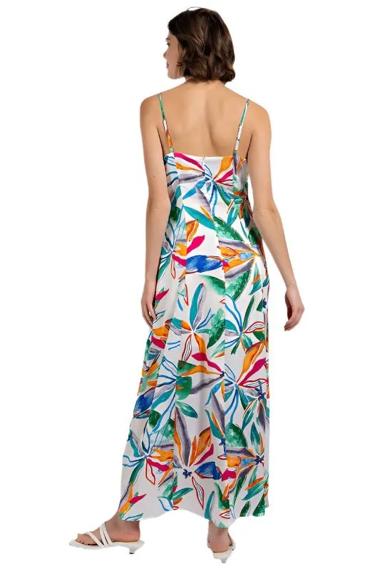 Tropical Print Maxi Dress