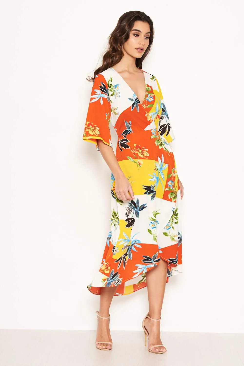 Tropical Printed Midi Dress