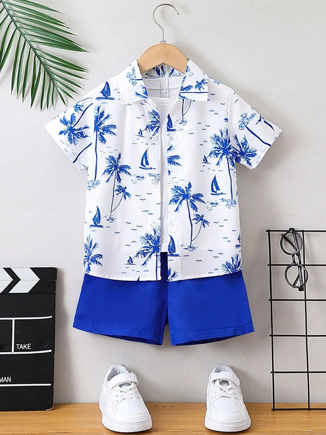 Tropical shirt print| Boy Tropical Print Vacation Casual Shirt