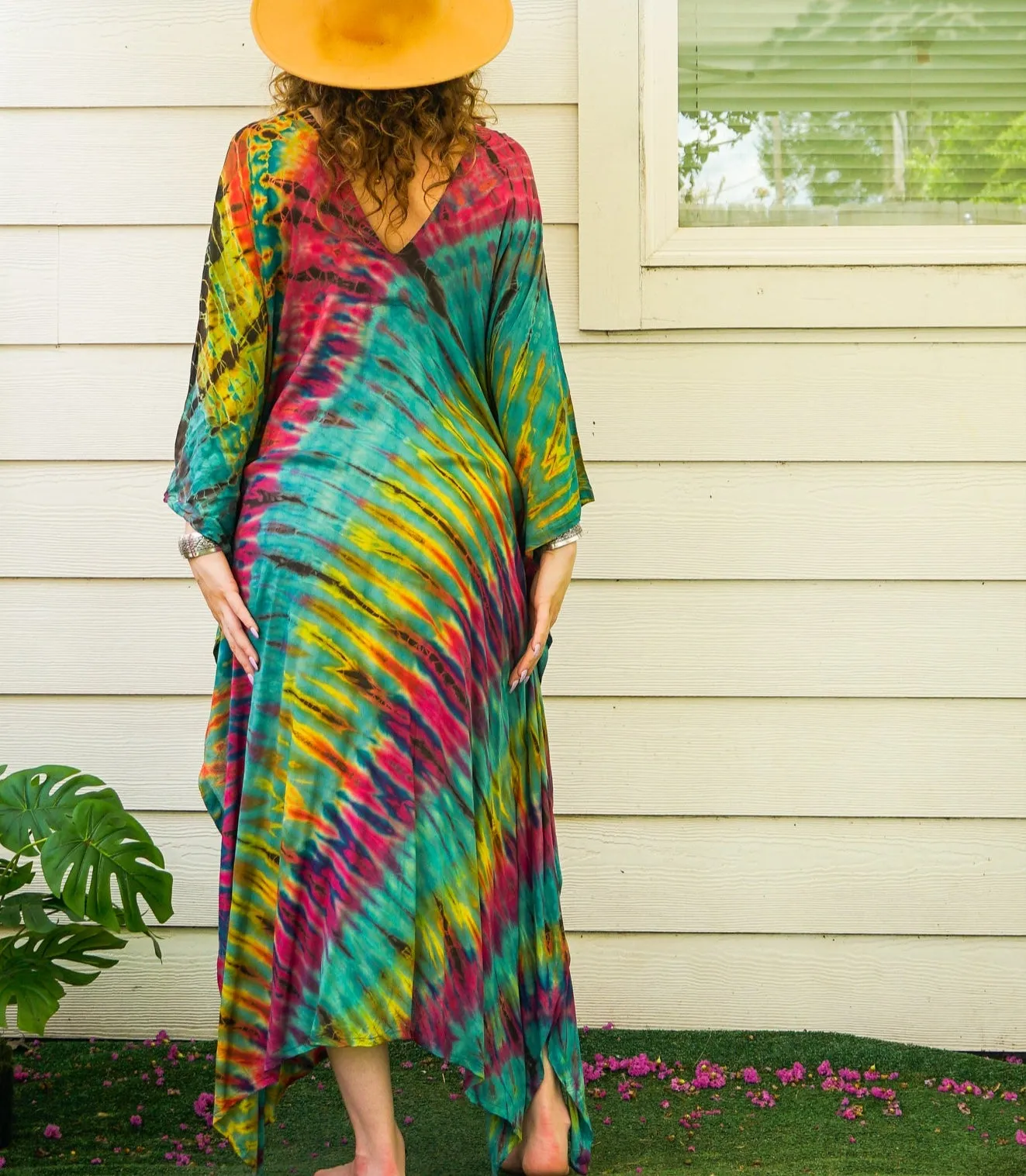 Tropical Whirl Tie-Dye Kaftan