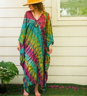 Tropical Whirl Tie-Dye Kaftan