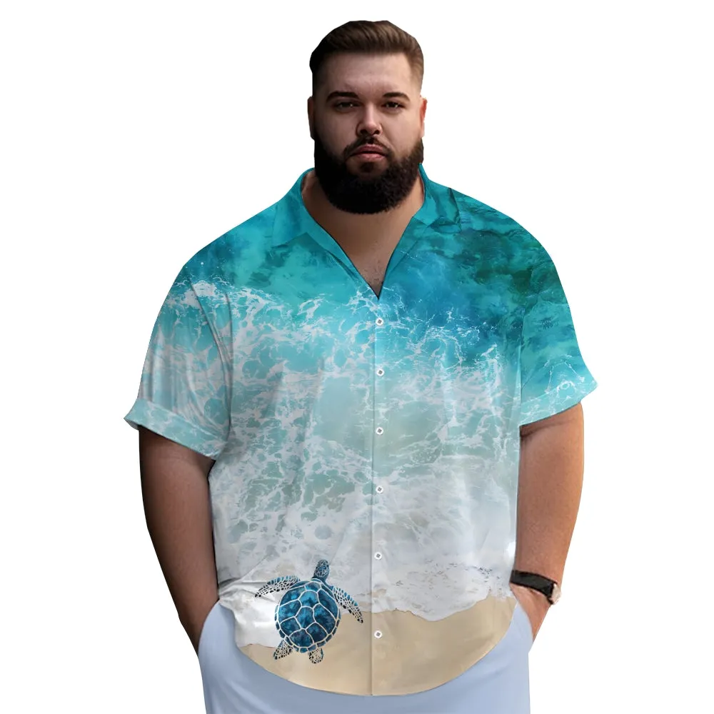 Turtle Wave Casual Large Size Short Sleeve Shirt 2409002388