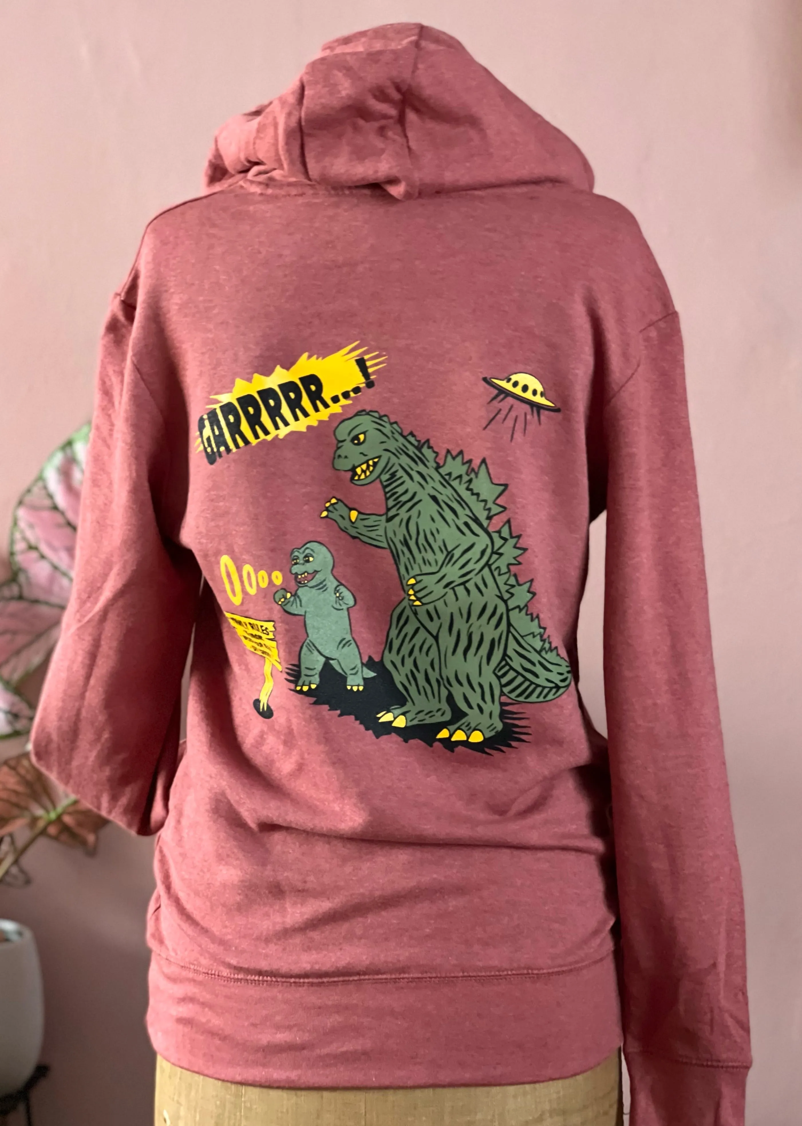 ＊UNISEX＊ GARRR..!MONSTERS PULLOVER HOODIES *HEATHER CARDINAL