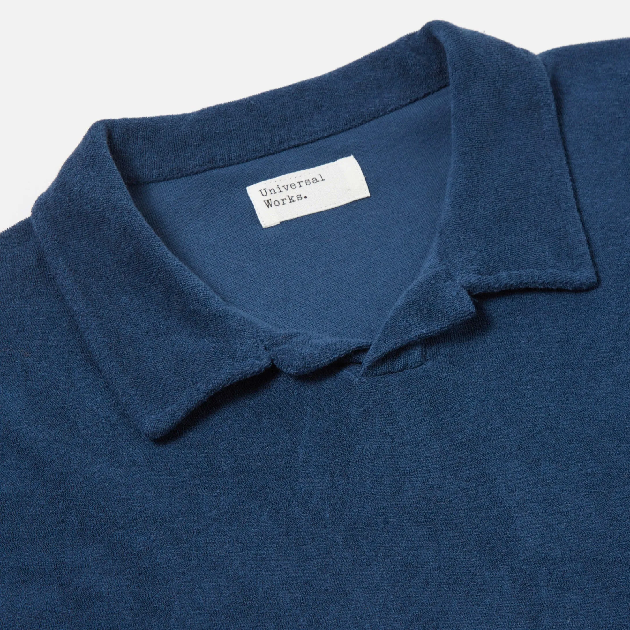 Universal Works Light Weight Terry Vacation Polo Navy