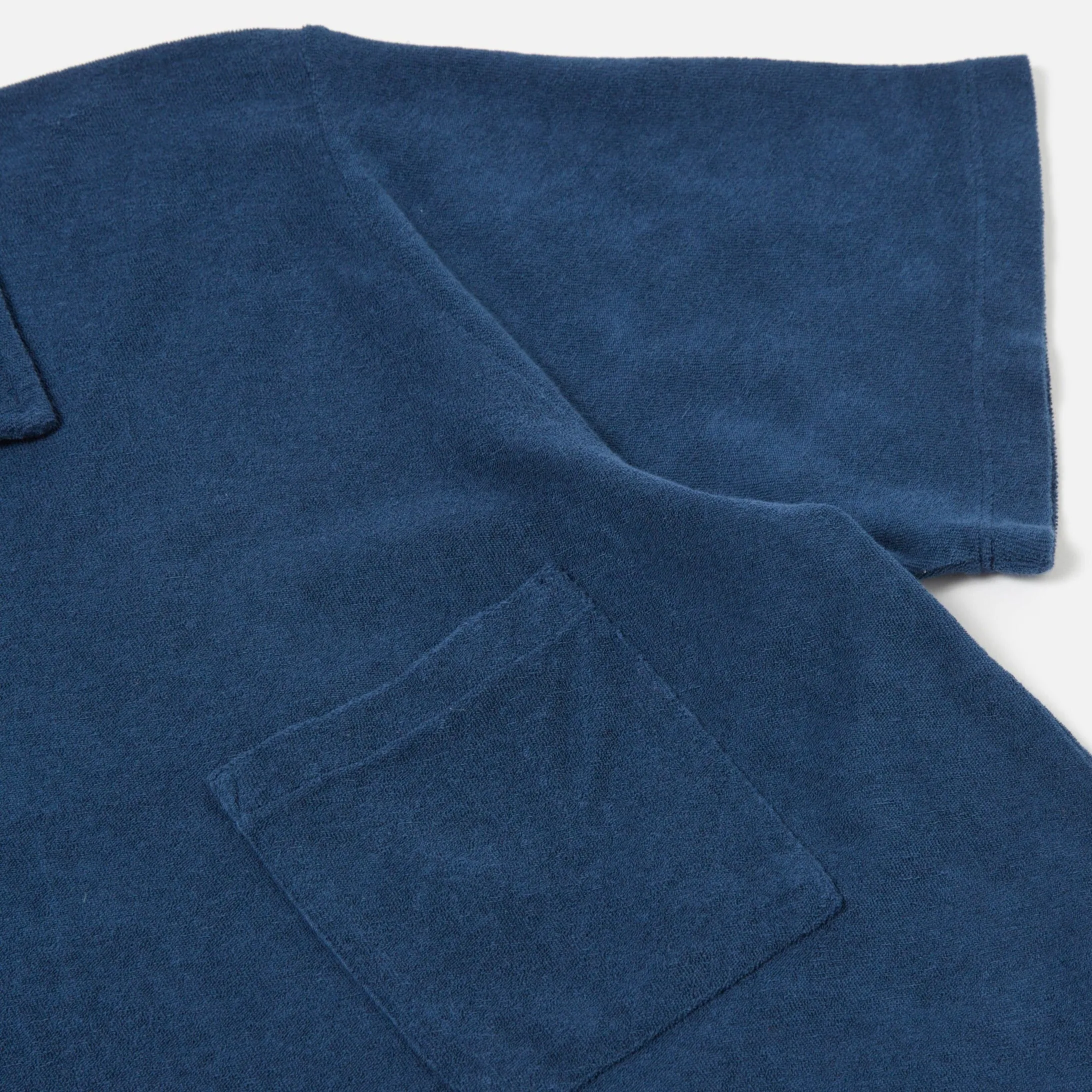 Universal Works Light Weight Terry Vacation Polo Navy