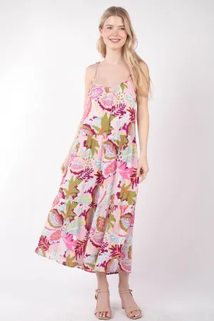Vada Tropical Printed Cami Midi Dress