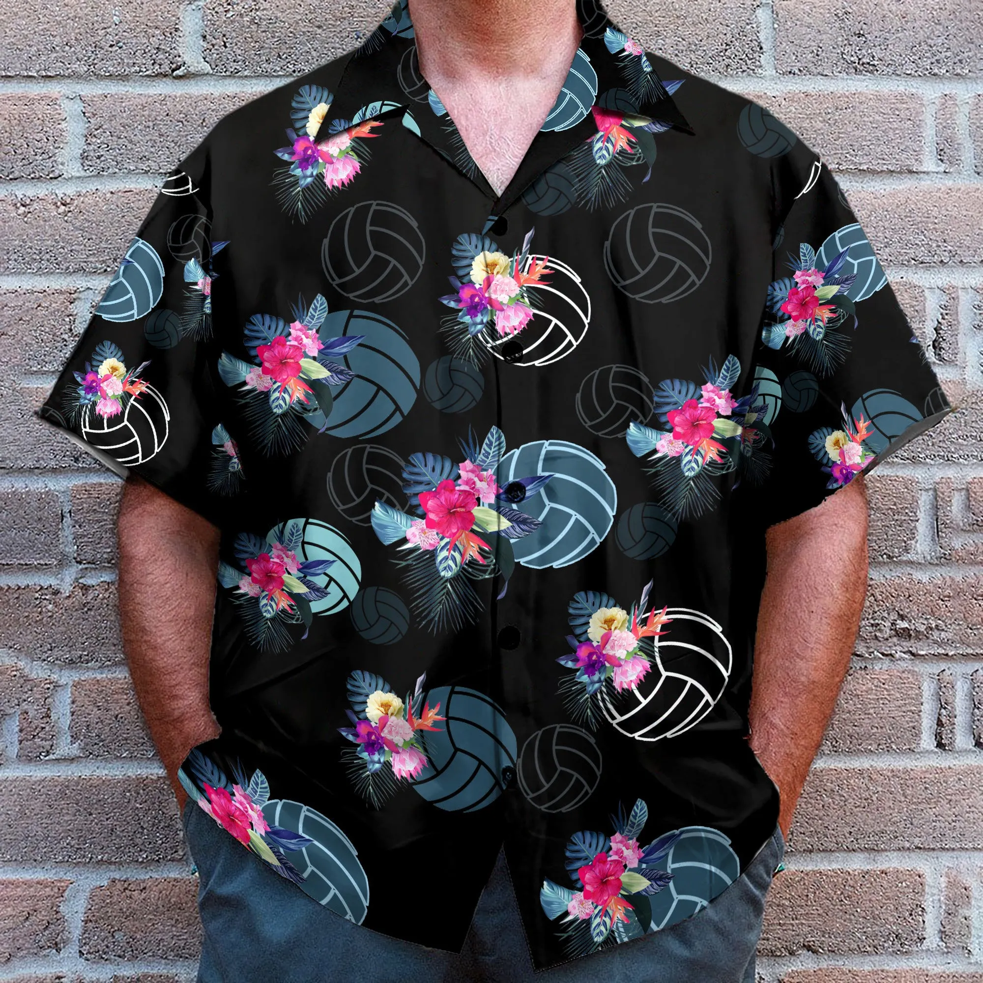 Volleyball Tropical Men's Button's Up Shirts - Hawaiian Shirt