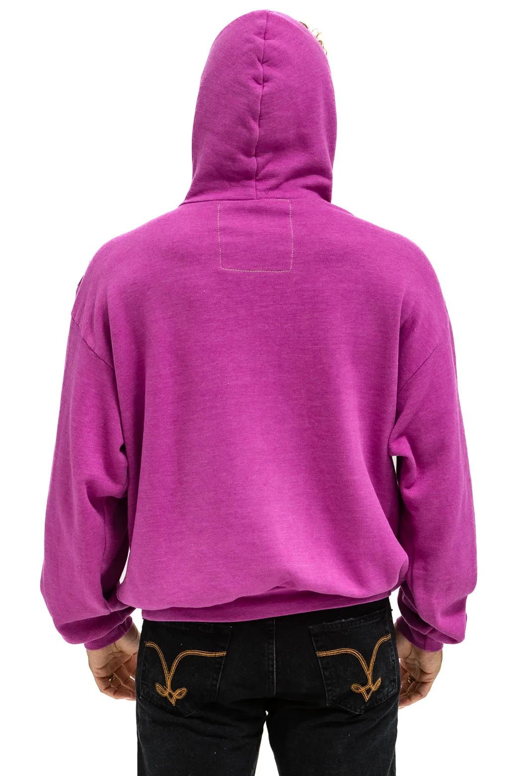 WAVE STRIPE 4 PULLOVER HOODIE RELAXED - MAGENTA // ORANGE