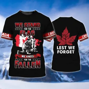 We Knell For The Fallen Remembrance Day Veterans Canada 3D Shirt