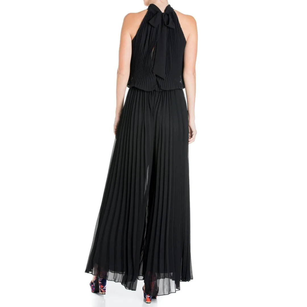 Wild Orchid Pleat Jumpsuit - Black