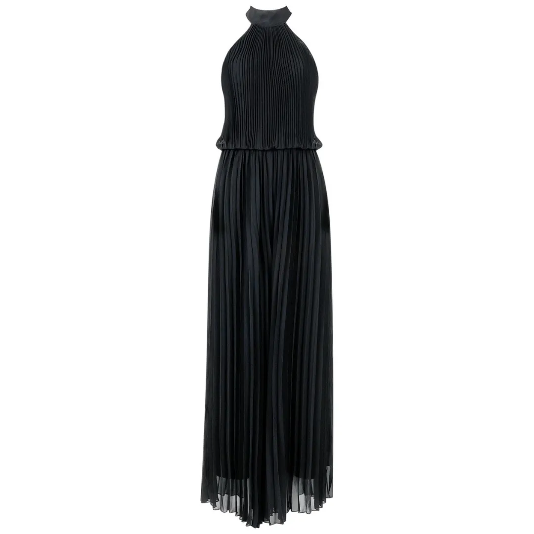 Wild Orchid Pleat Jumpsuit - Black