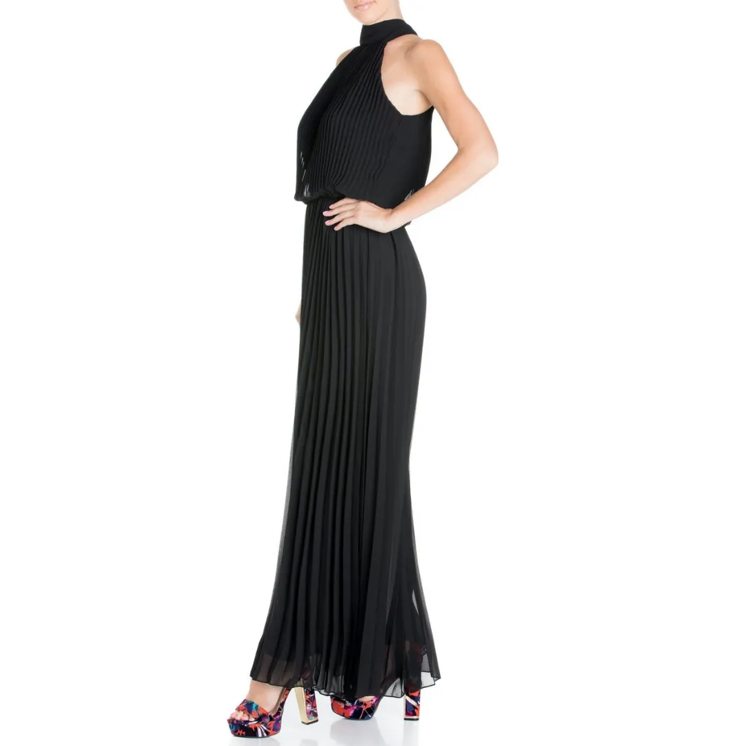 Wild Orchid Pleat Jumpsuit - Black