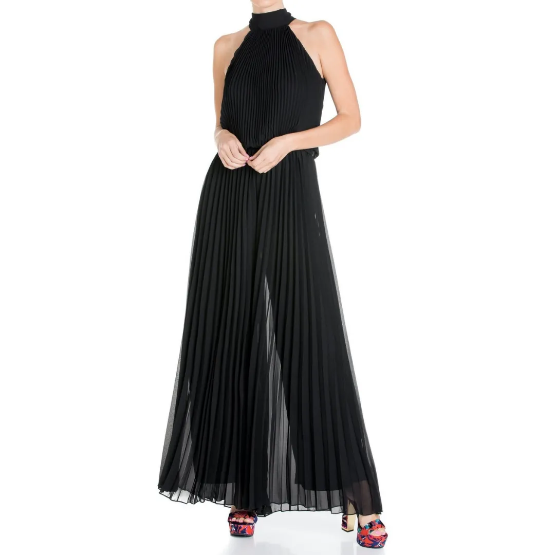 Wild Orchid Pleat Jumpsuit - Black