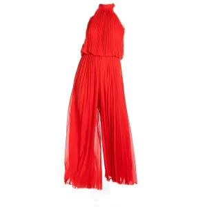 Wild Orchid Pleat Jumpsuit - Tomato