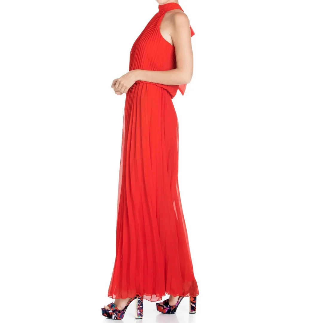 Wild Orchid Pleat Jumpsuit - Tomato