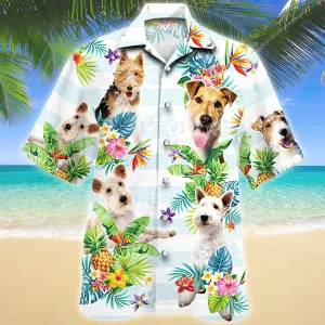 Wire Fox Terrier Tropical Flower Hawaiian Shirt