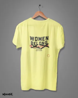 Women belong anywhere they please printed t shirts