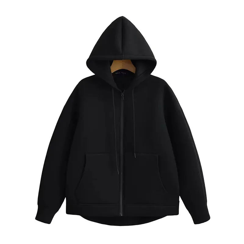 Women's Vintage Hoodies Zipper Sweatshirts New Fashion Long Sleeve Streetwear Parkas Popular Outerwear