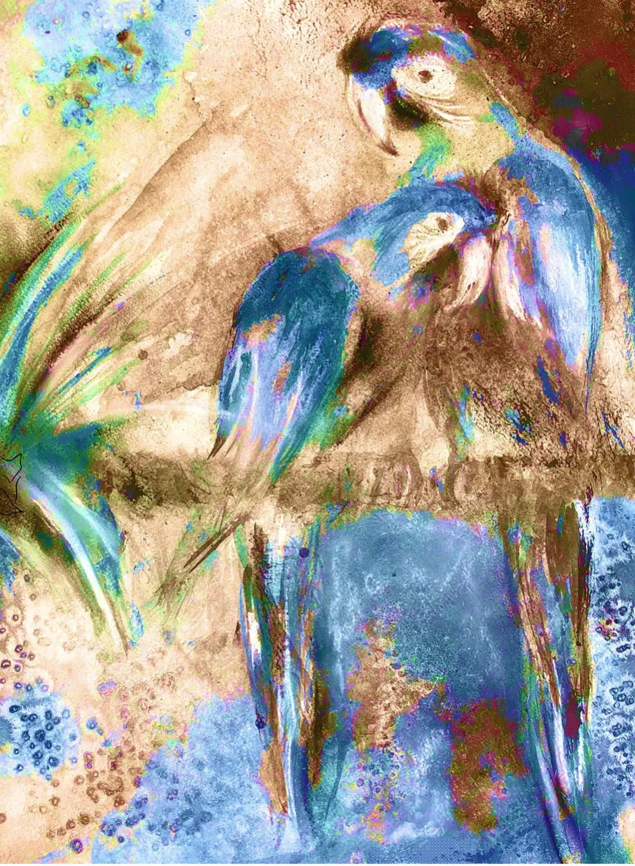 WS Tropical Parrots Headscarf