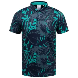 x PTC Palm Glitch Polo Deep Navy/Sparkling Green