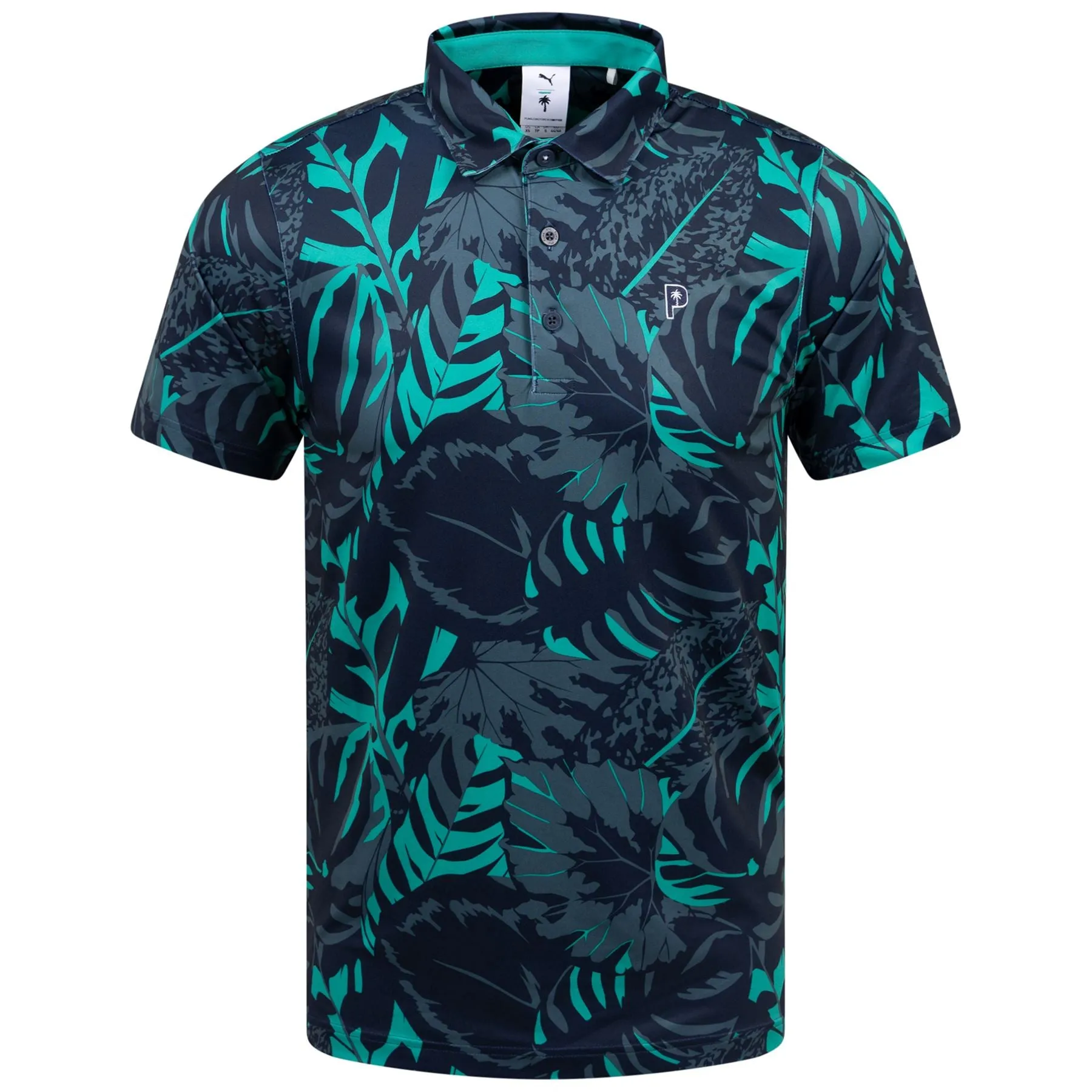x PTC Palm Glitch Polo Deep Navy/Sparkling Green