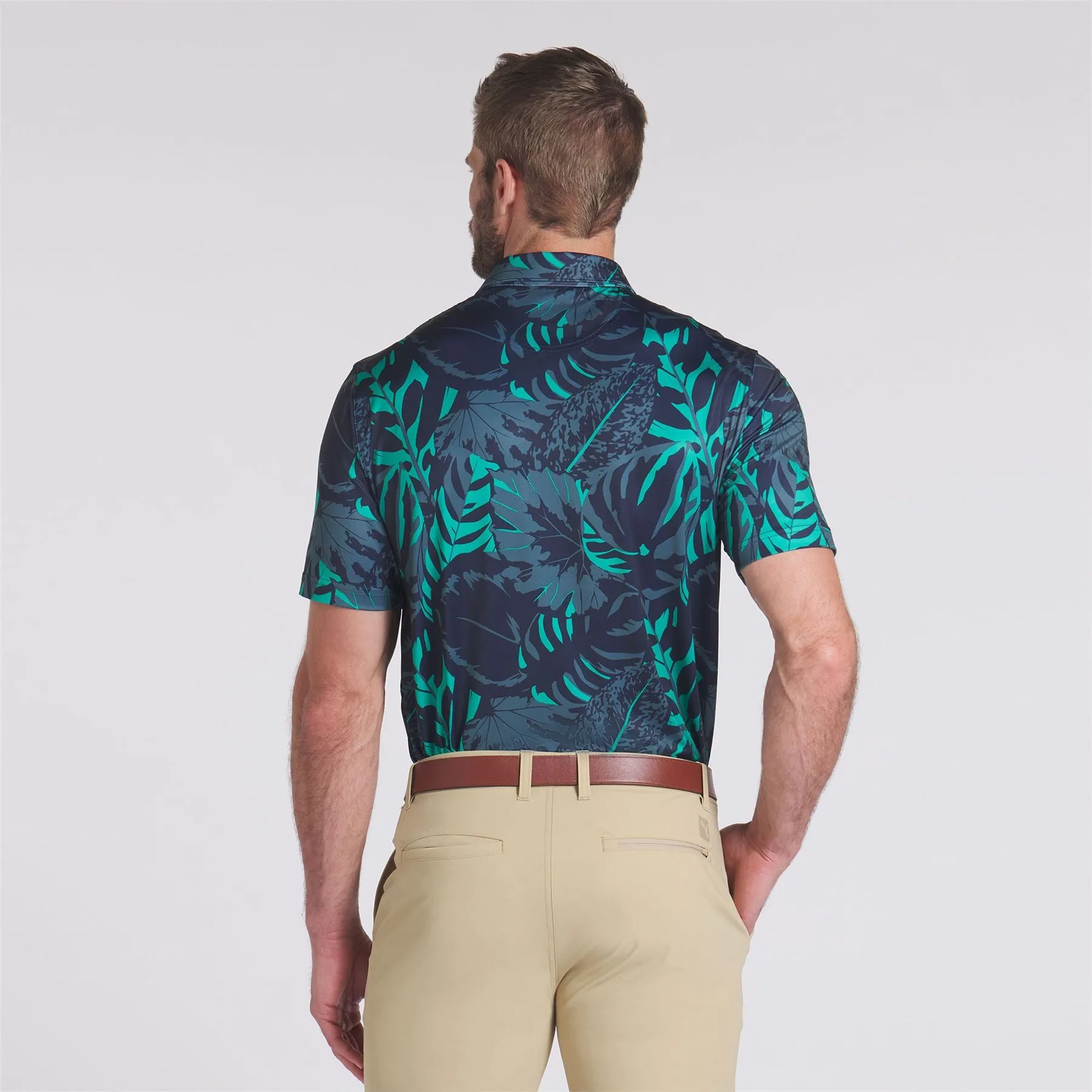 x PTC Palm Glitch Polo Deep Navy/Sparkling Green