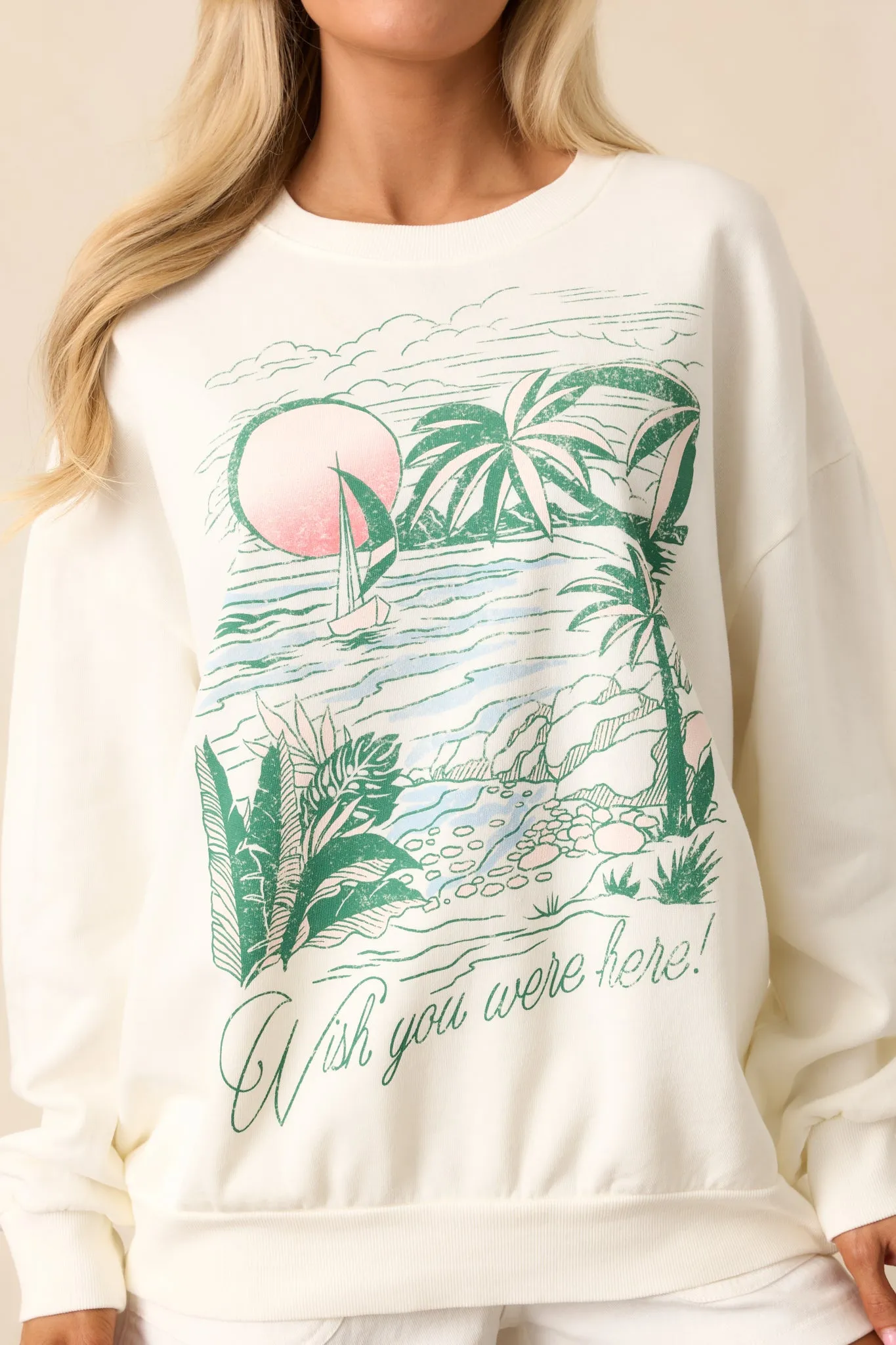 Z Supply Wishes Sea Salt Ivory Sunday Sweatshirt